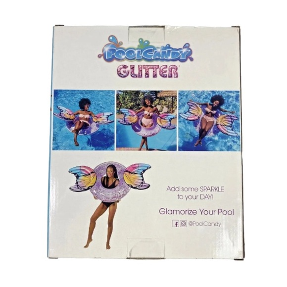 NWT PoolCandy Glitter Butterfly Large Pool Tube - 40" - Picture 5 of 13